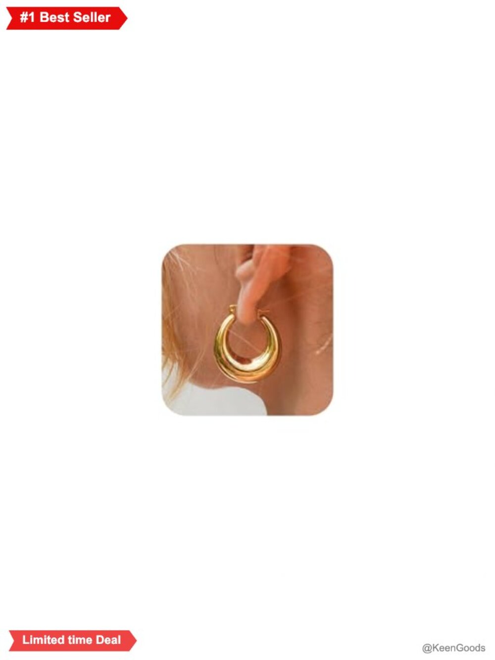 14k Gold Plated Chunky Triple Hoop Earrings Hypoallergenic Waterproof